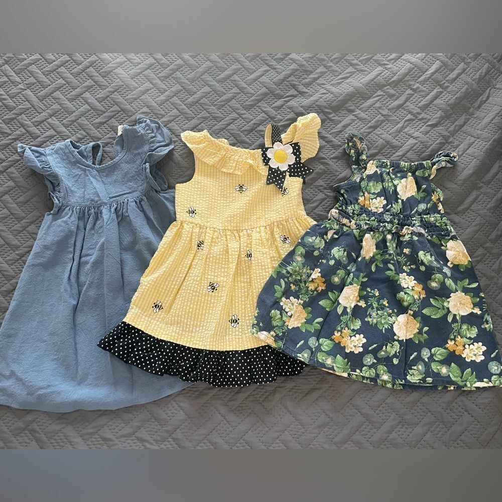 Yellow and Blue Kids Dress Set